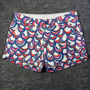 Lilly Pulitzer Callahan Shorts Women Size 0 Blue Pink Print Textured Cotton
